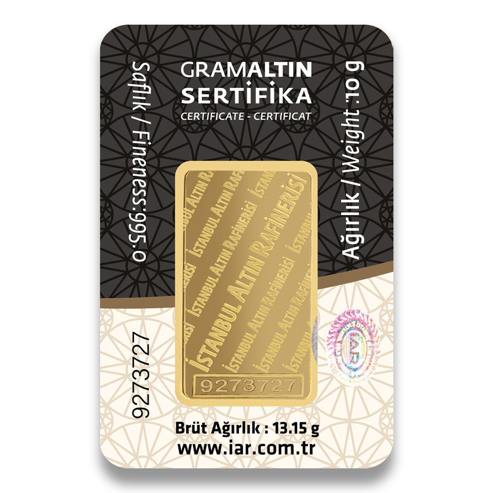 10 Gram 24 Ayar Külçe Altın 