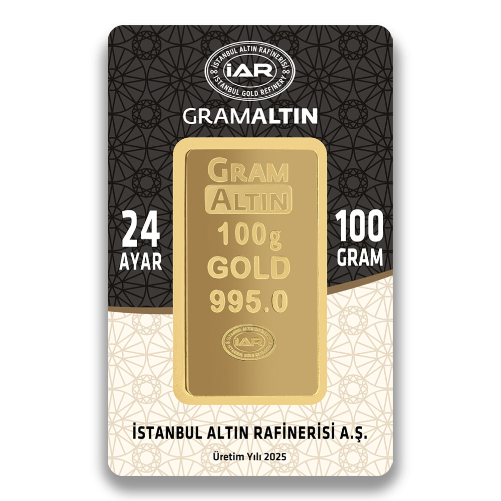 100 Gram 24 Ayar Külçe Altın 
