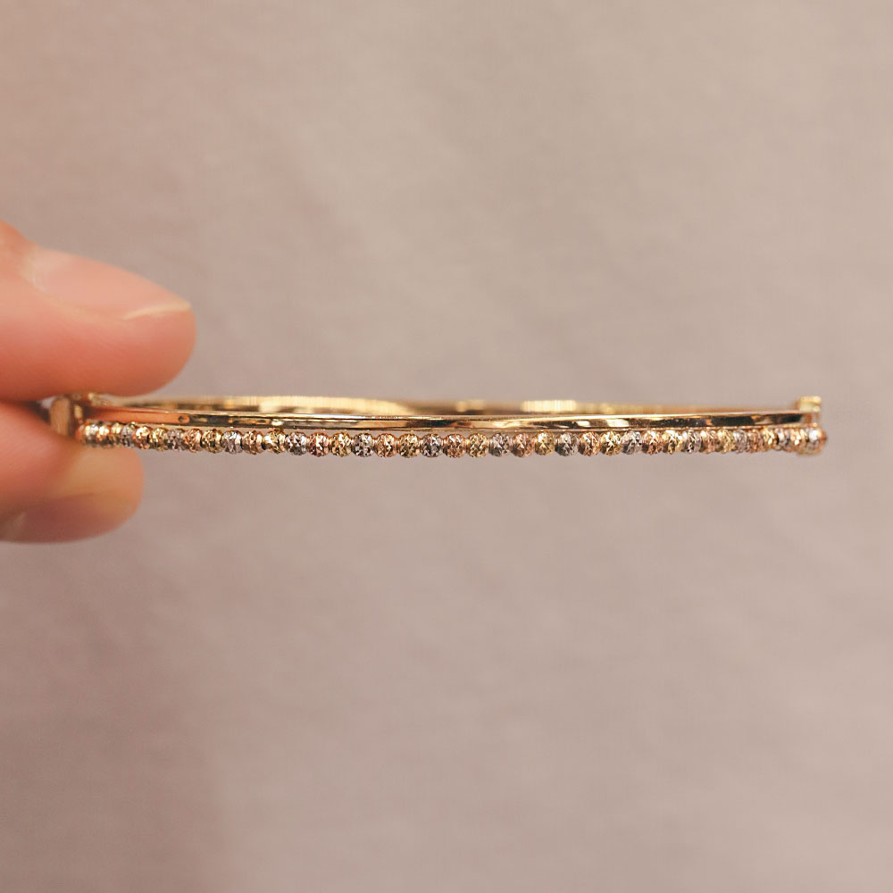 14 Ayar 3 Renk Dorika Sıralı İnce Kelepçe Bileklik