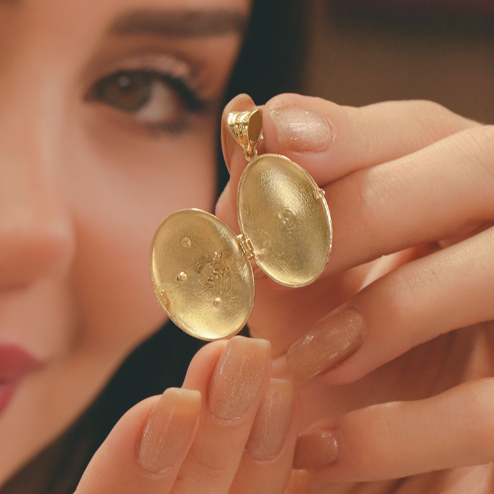 14 Ayar Altın Anka Kuşu Motifli Açılır Kapak Kolye Ucu