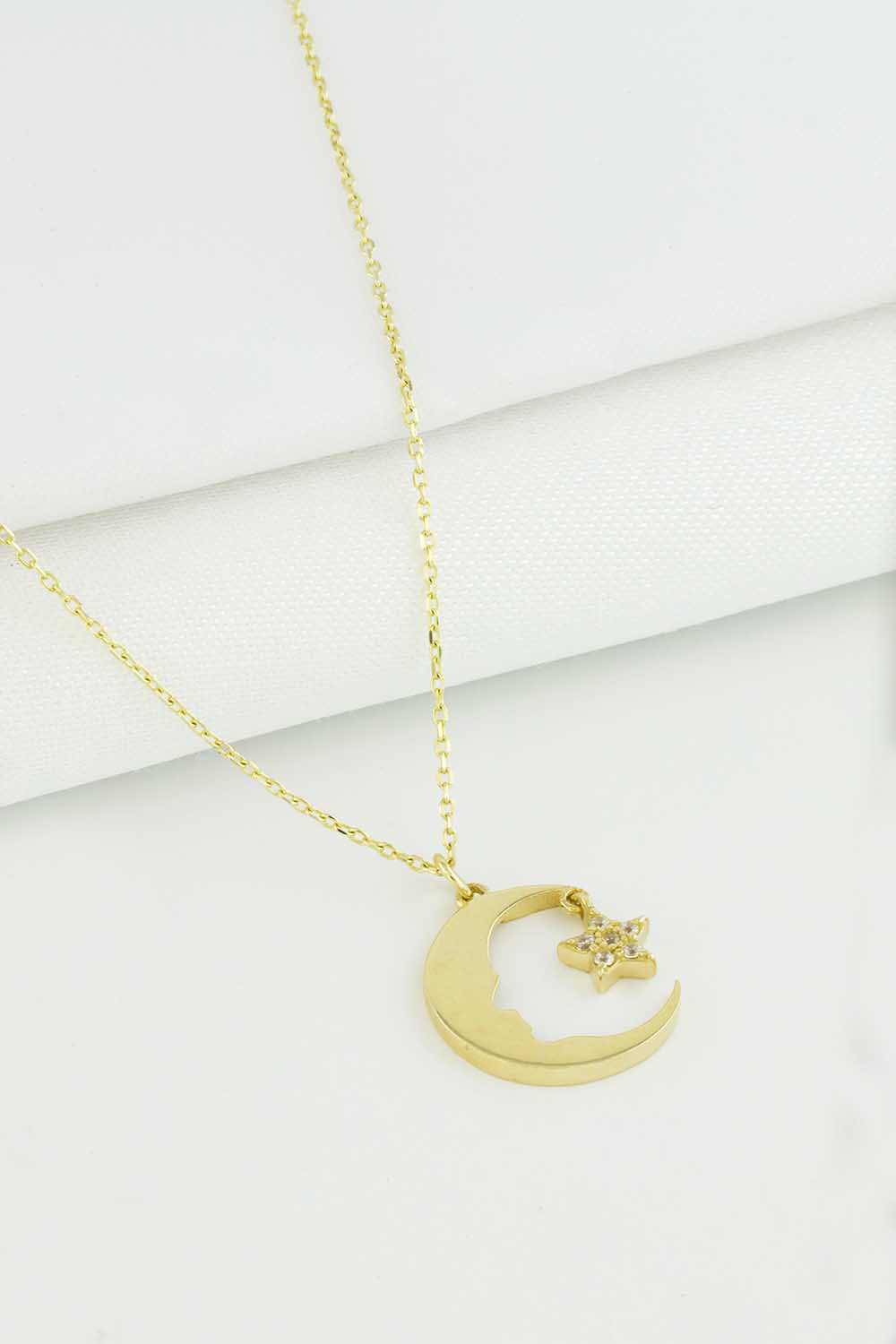 14 Ayar Altın Atatürk Silüeti Kolye