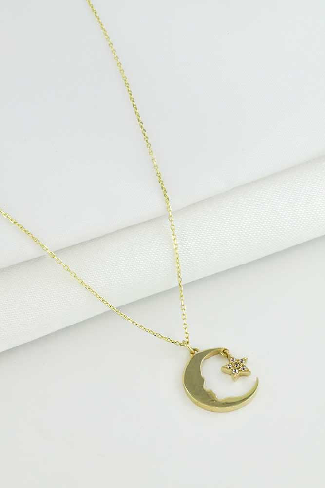 14 Ayar Altın Atatürk Silüeti Kolye