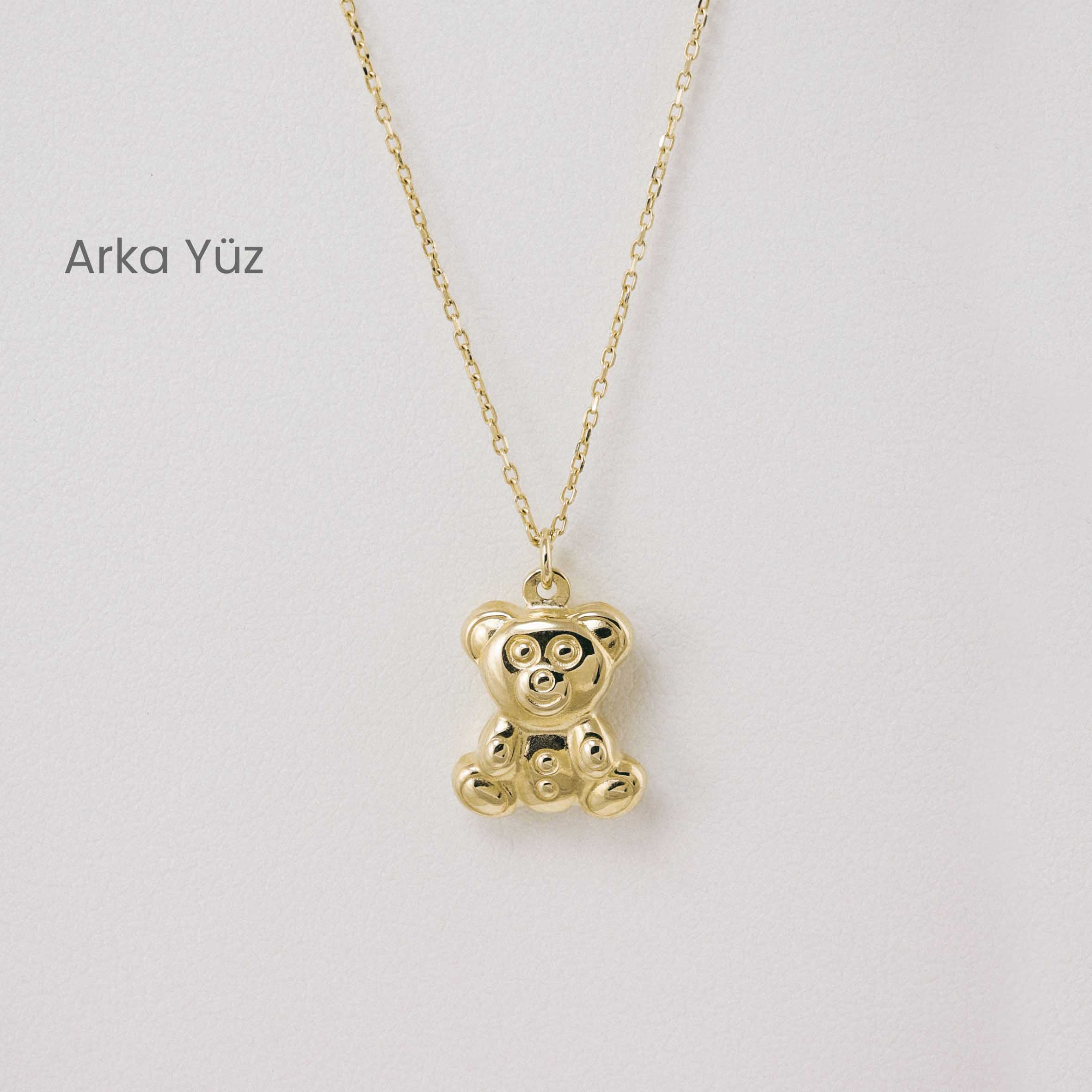 14 Ayar Altın Ayıcık Figürlü Kolye