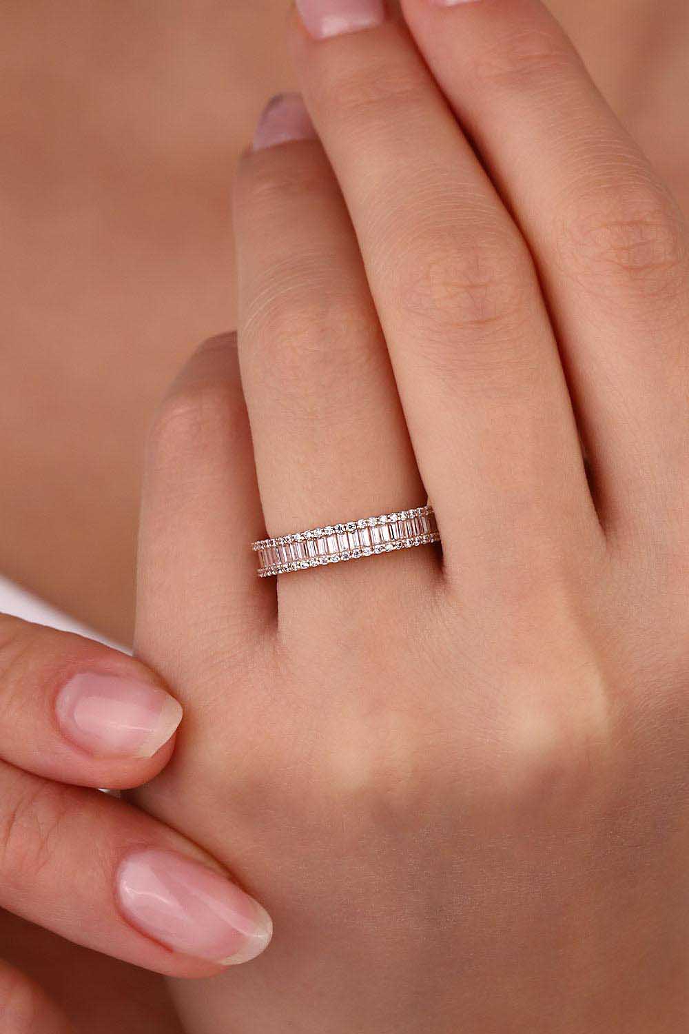 Baget Yüzükler 14 Ayar Altın Baget Taşlı Tamtur Yüzük