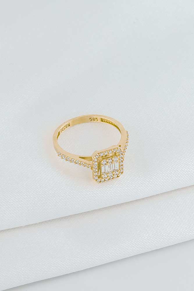 14 Ayar Altın Baget Yüzük 