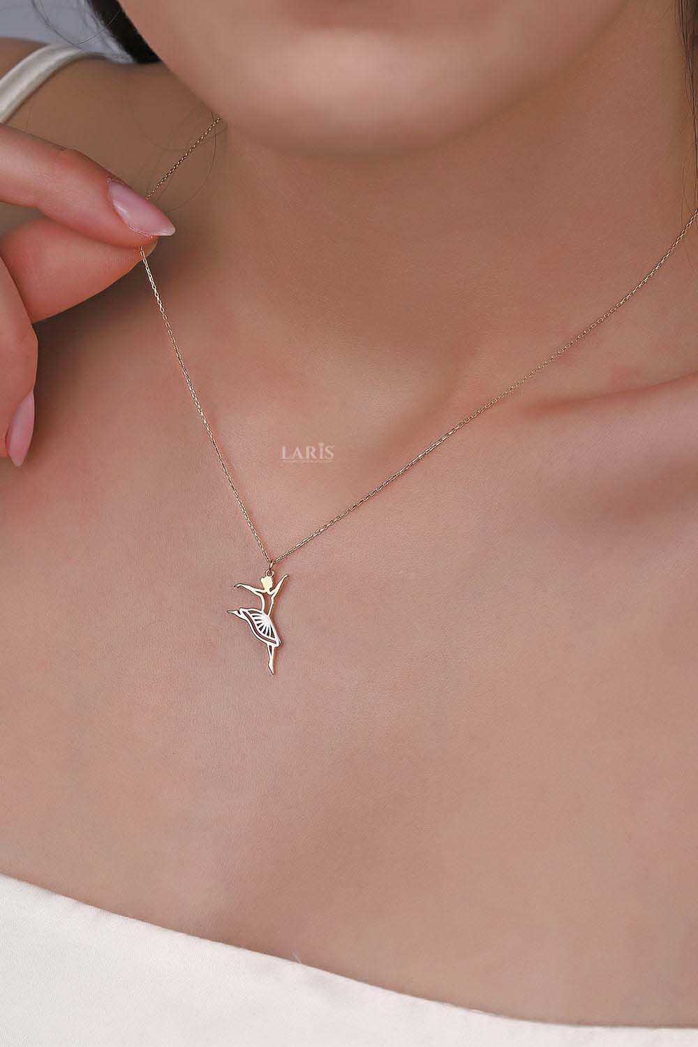 14 Ayar Altın Balerin Kolye