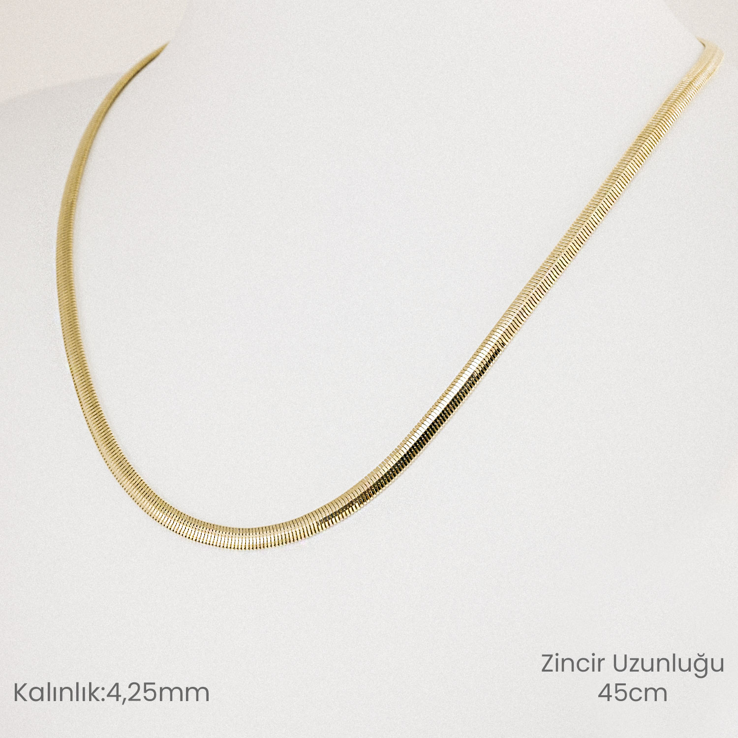 14 Ayar Altın Balık Sırtı Kolye - 45cm