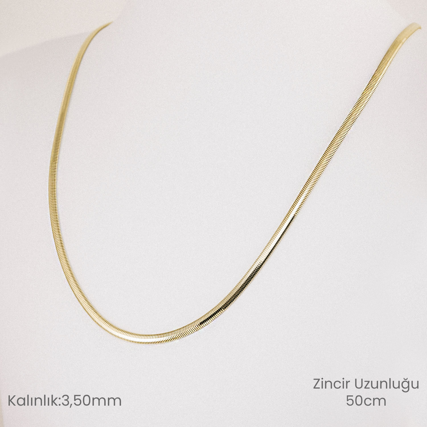 14 Ayar Altın Balık Sırtı Kolye - 50cm