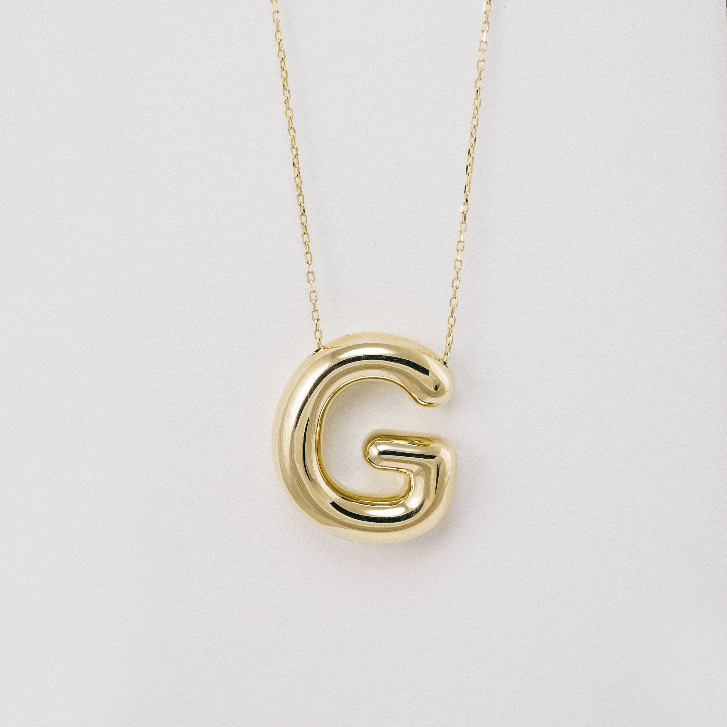 14 Ayar Altın Balon G Harfi Kolye