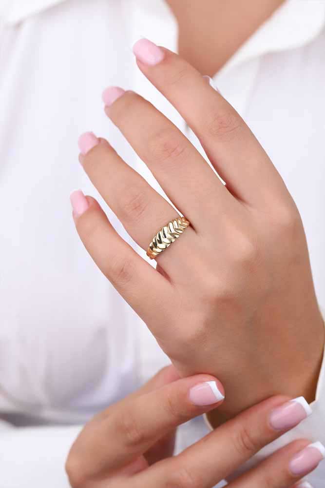 Yüzükler 14 Ayar Altın Burgu Başak Yüzük