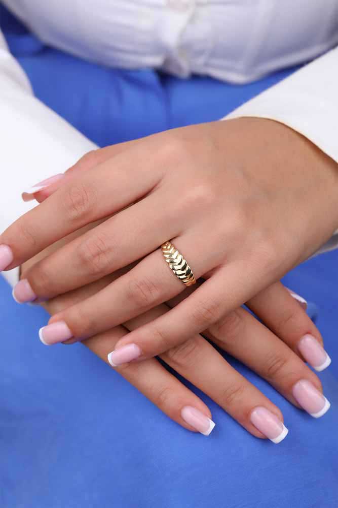 Yüzükler 14 Ayar Altın Burgu Başak Yüzük