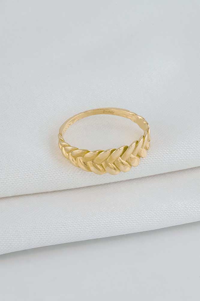 Yüzükler 14 Ayar Altın Burgu Başak Yüzük