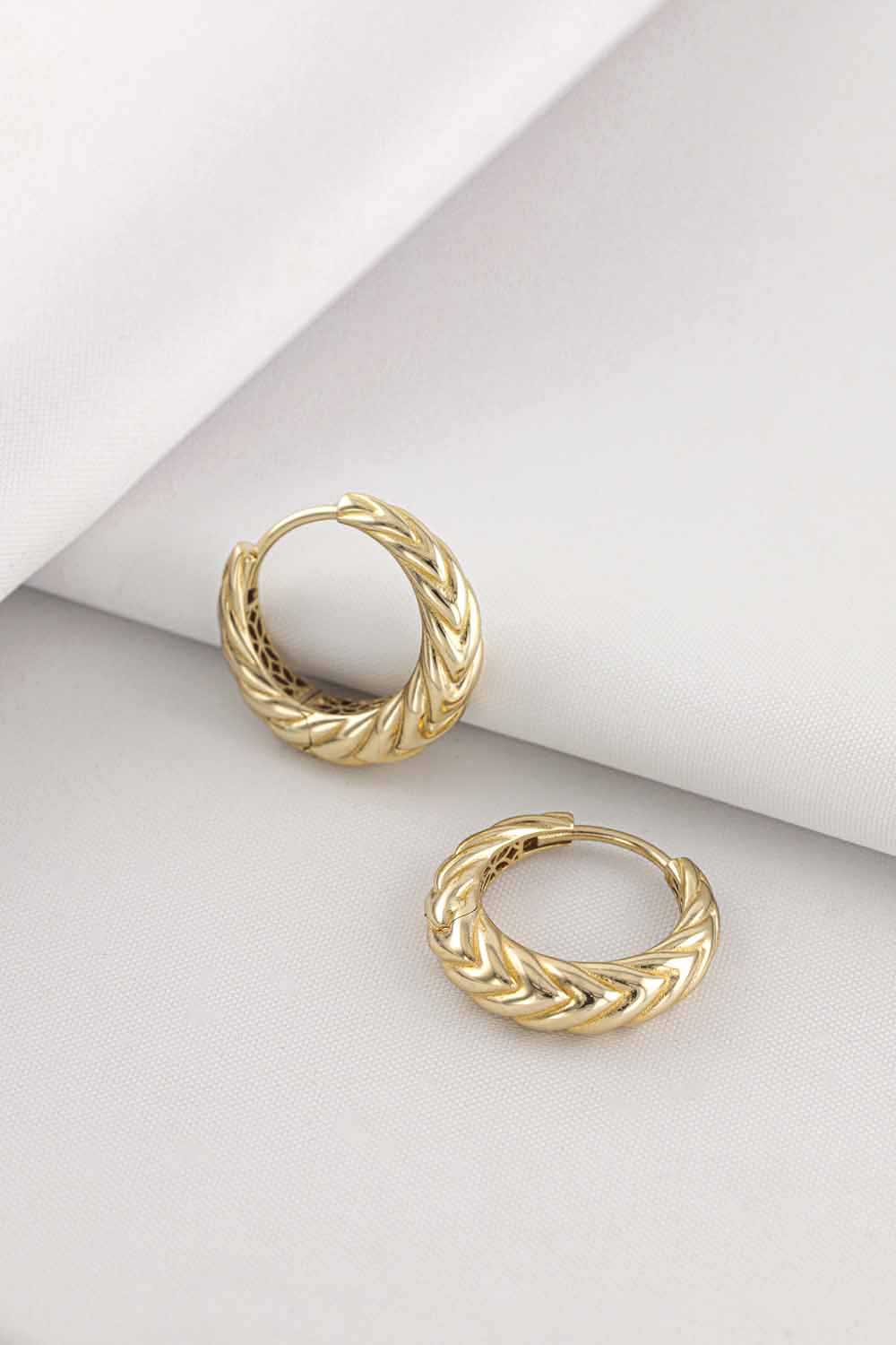 Halka Küpe 14 Ayar Altın Burgu Halka Küpe