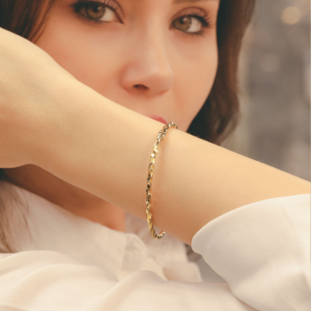 14 Ayar Altın Burgu Kelepçe Bilezik