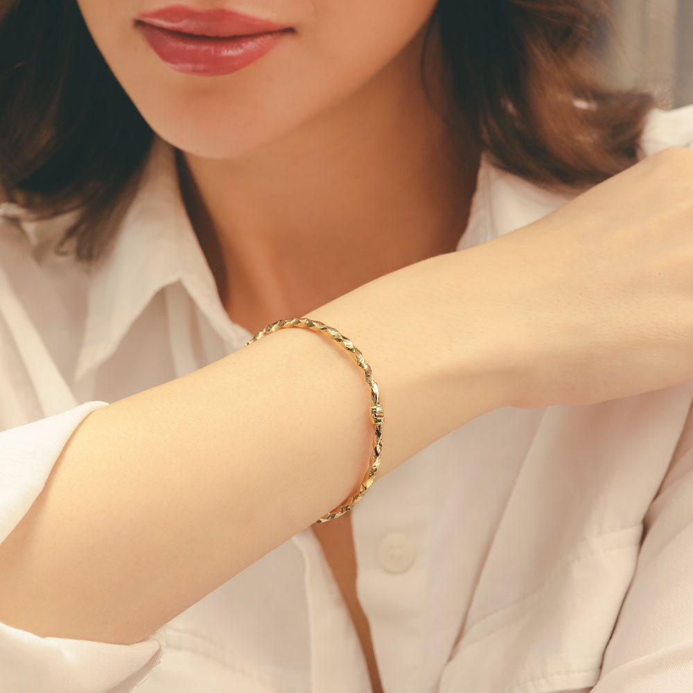 14 Ayar Altın Burgu Kelepçe Bilezik