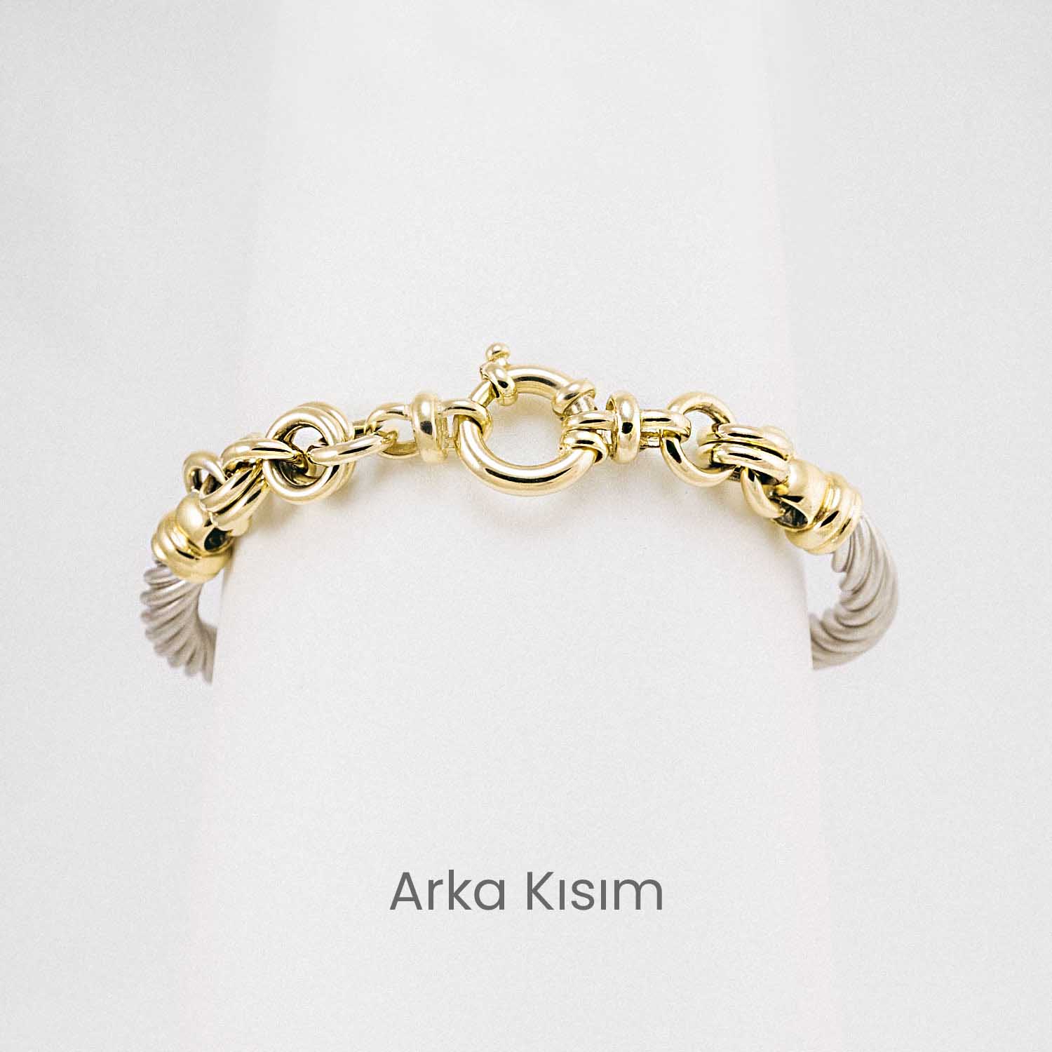 14 Ayar Altın Kalp Charm Cetaş Bileklik 