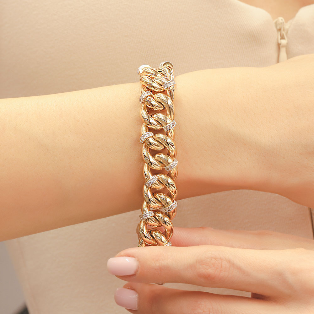 14 Ayar Altın Cetaş Eterna Kaplan Bileklik