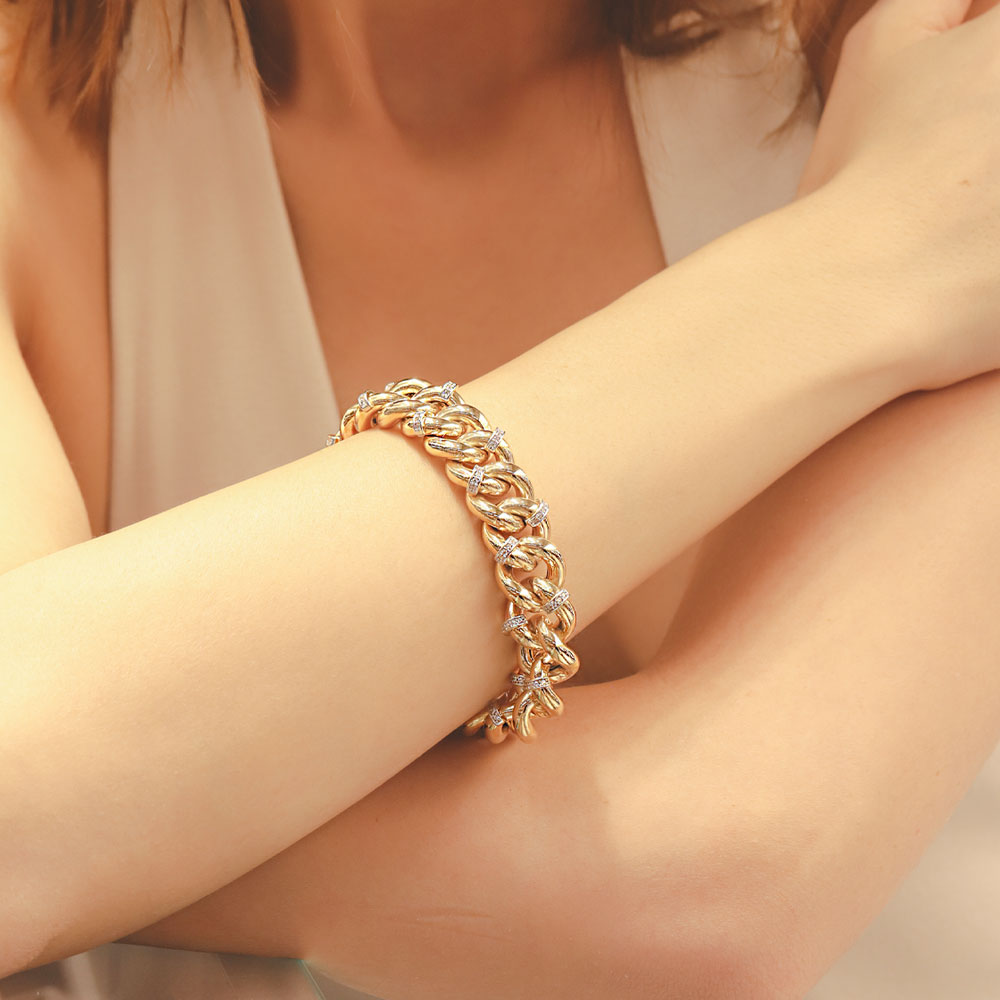 14 Ayar Altın Cetaş Eterna Kaplan Bileklik