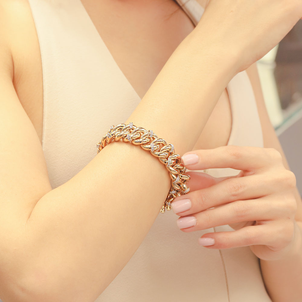 14 Ayar Altın Cetaş Eterna Kaplan Bileklik