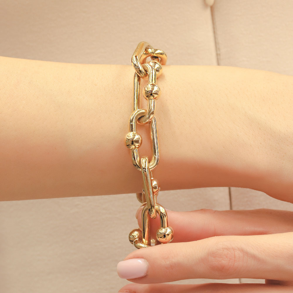 14 Ayar Altın CETAŞ Halka Zincir Spor Bileklik