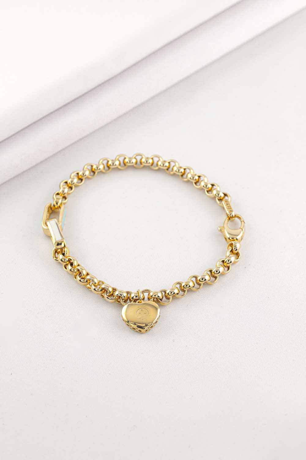 Cetaş Bileklik 14 Ayar Altın Cetaş Kalpli Charm Bileklik
