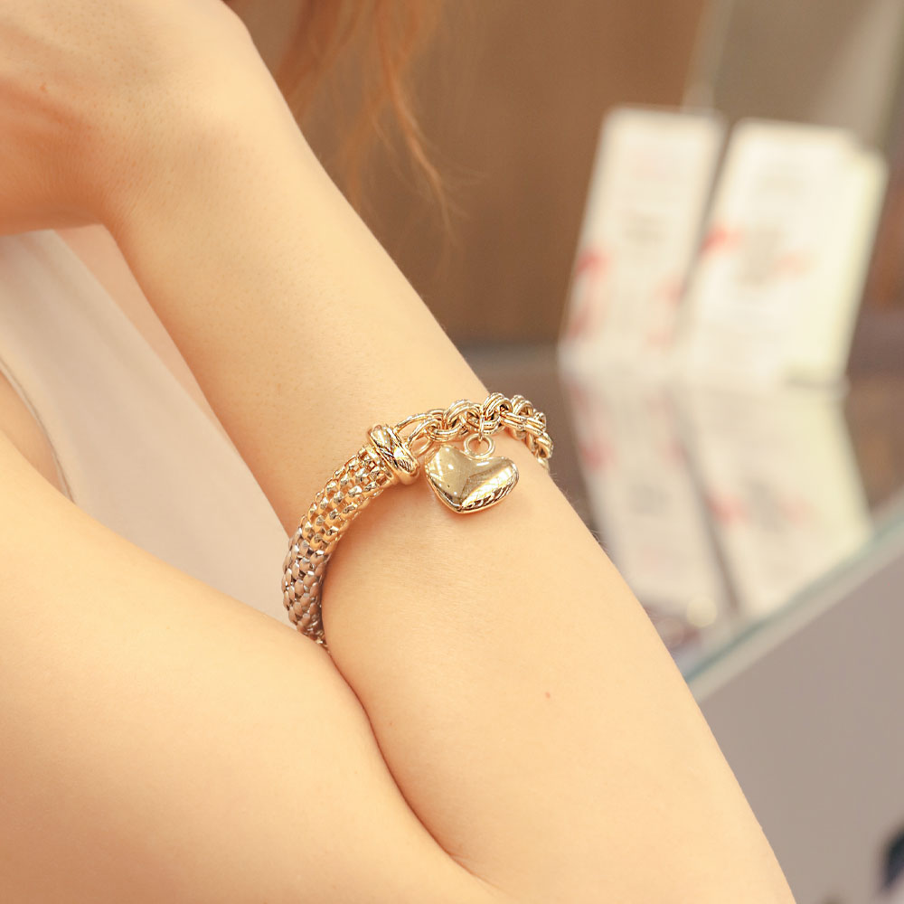 14 Ayar Altın CETAŞ Kalpli Tasarım Bileklik