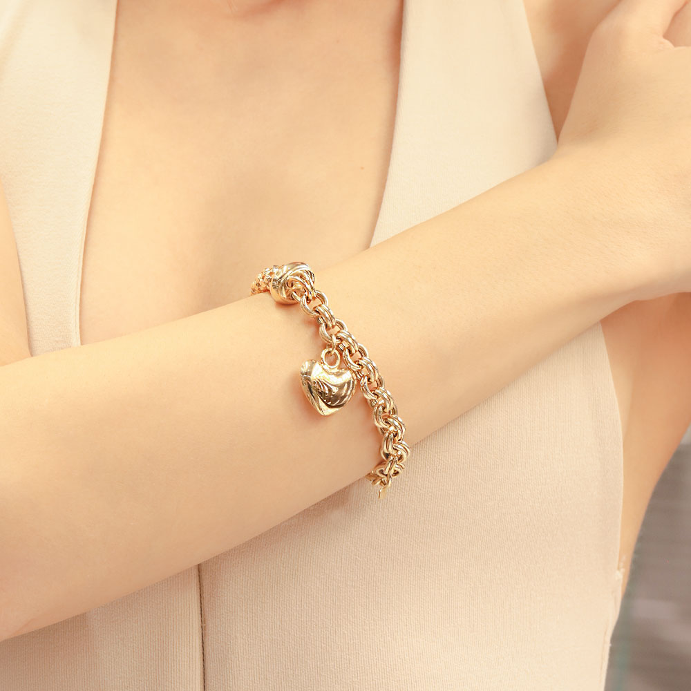 14 Ayar Altın CETAŞ Kalpli Tasarım Bileklik