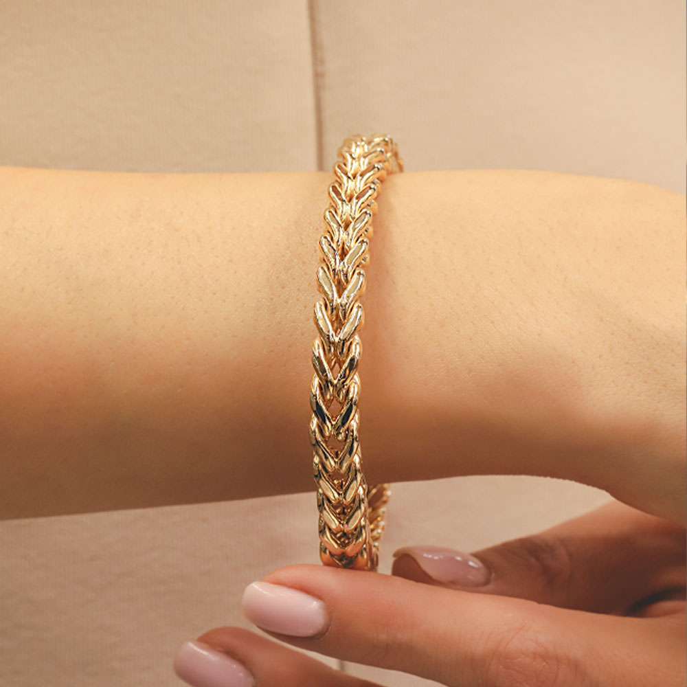 14 Ayar Altın Cetaş Örgü Model Bileklik