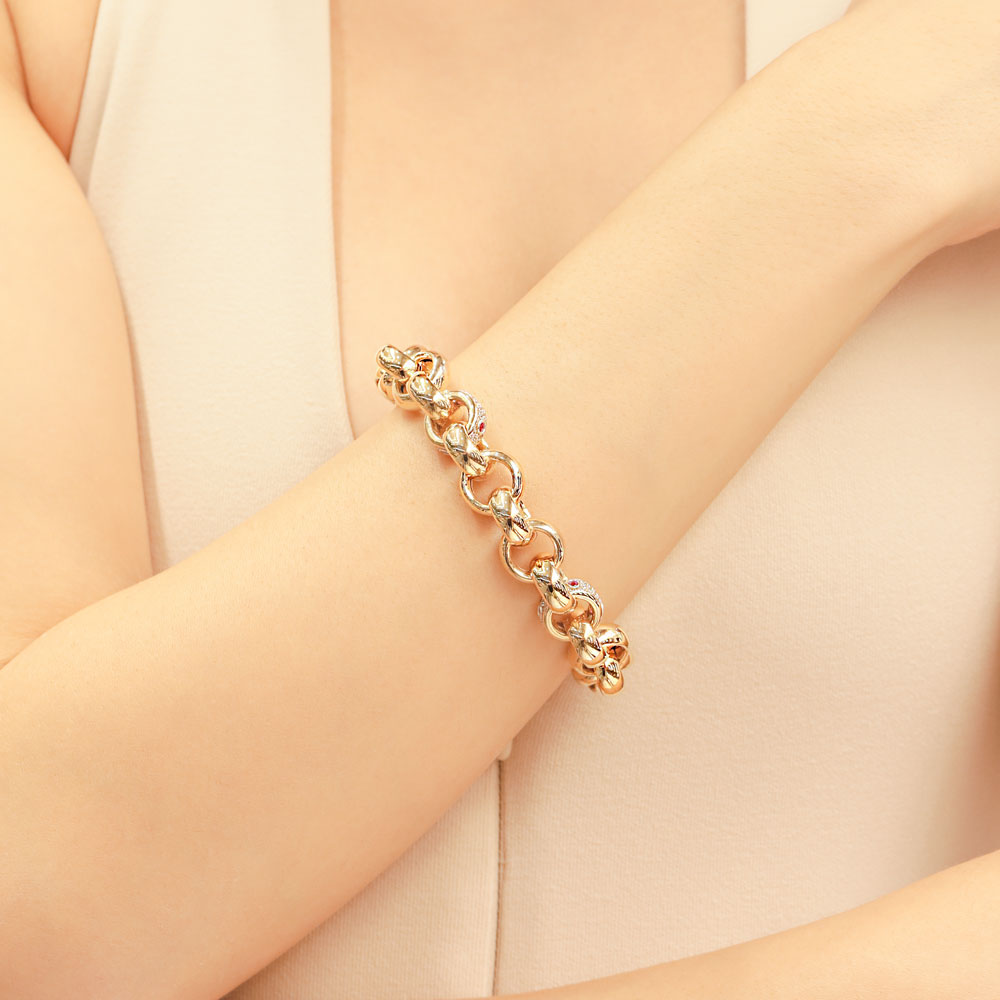 14 Ayar Altın Cetaş Yakut Taşlı Halka Bileklik