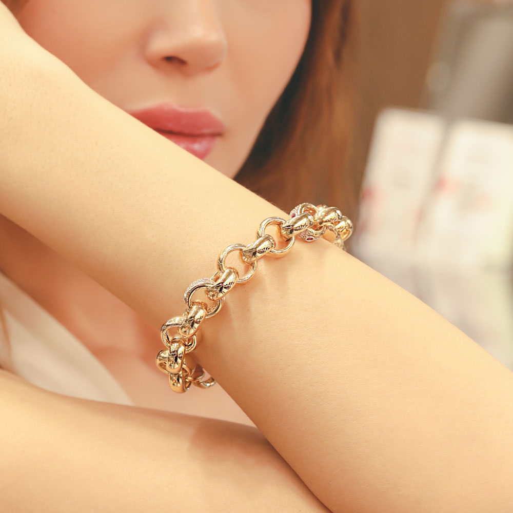 14 Ayar Altın Cetaş Yakut Taşlı Halka Bileklik