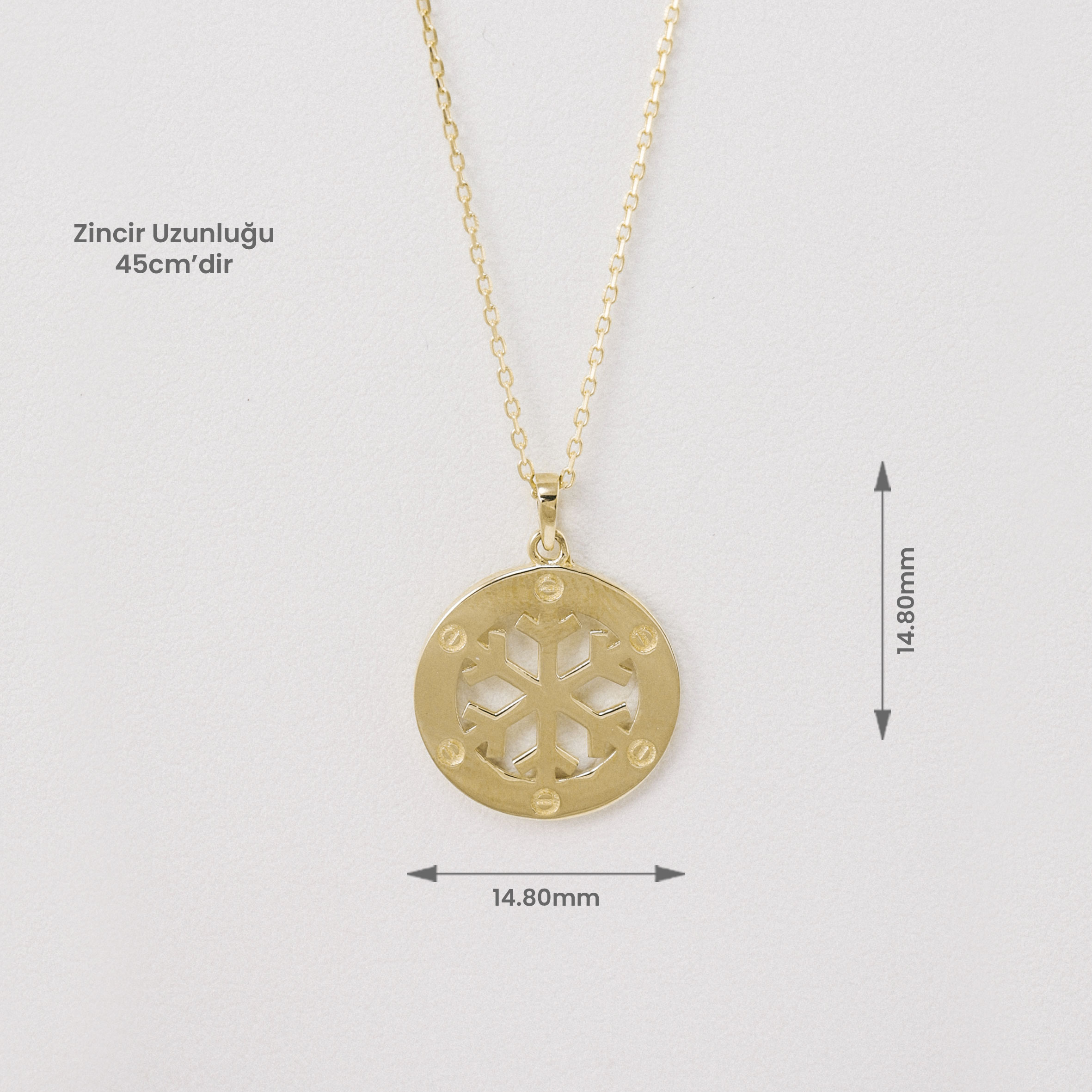 14 Ayar Altın Çiçek Motifli Kolye