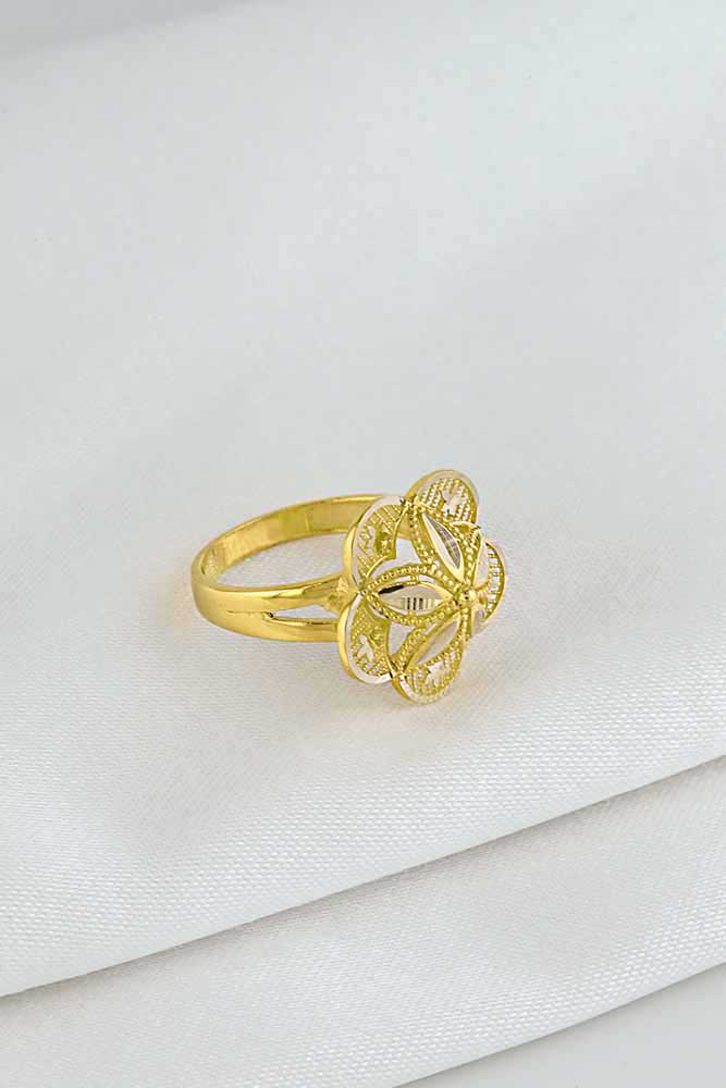 14 Ayar Altın Çiçekli Yüzük 