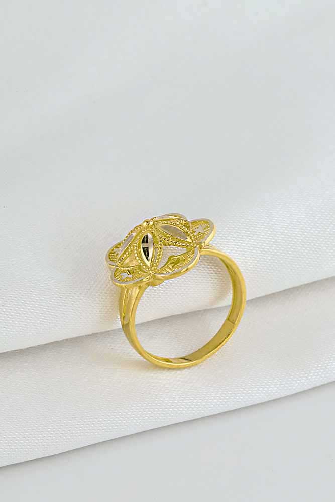 14 Ayar Altın Çiçekli Yüzük 