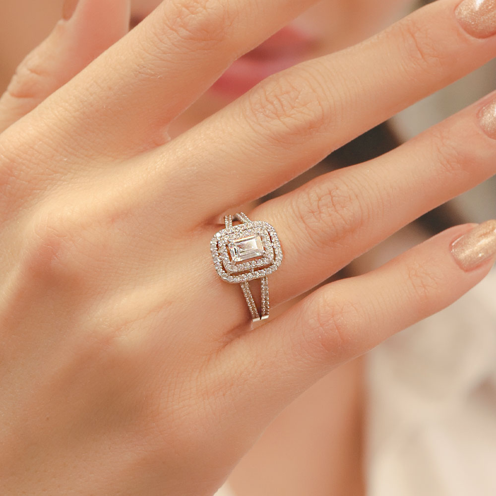 14 Ayar Altın Çift Kollu Baget Yüzük