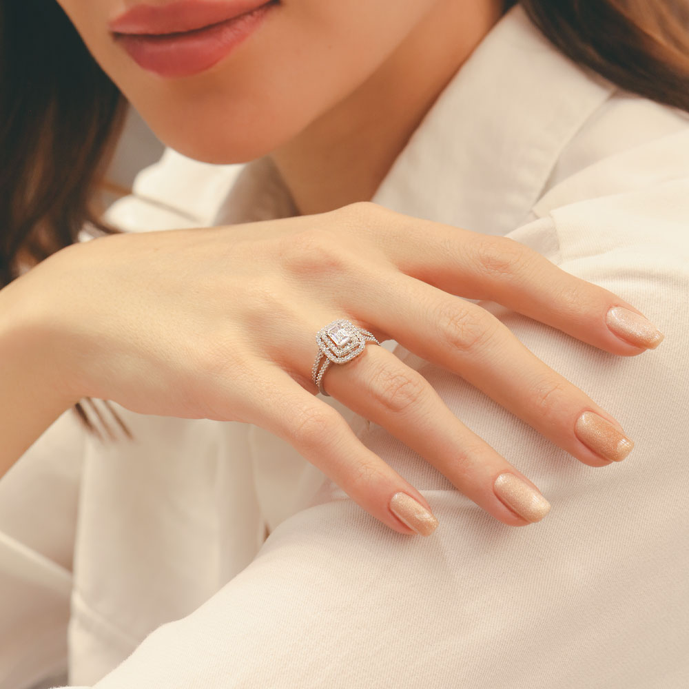 14 Ayar Altın Çift Kollu Baget Yüzük