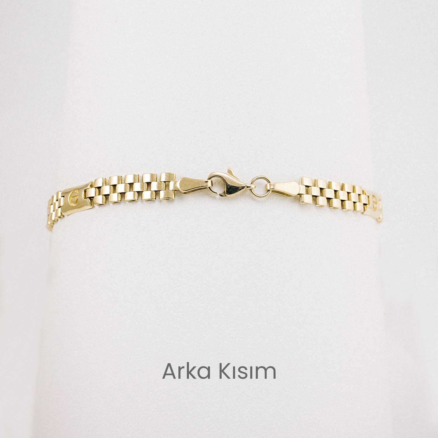 14 Ayar Altın Dama Desenli Kordon Bileklik 