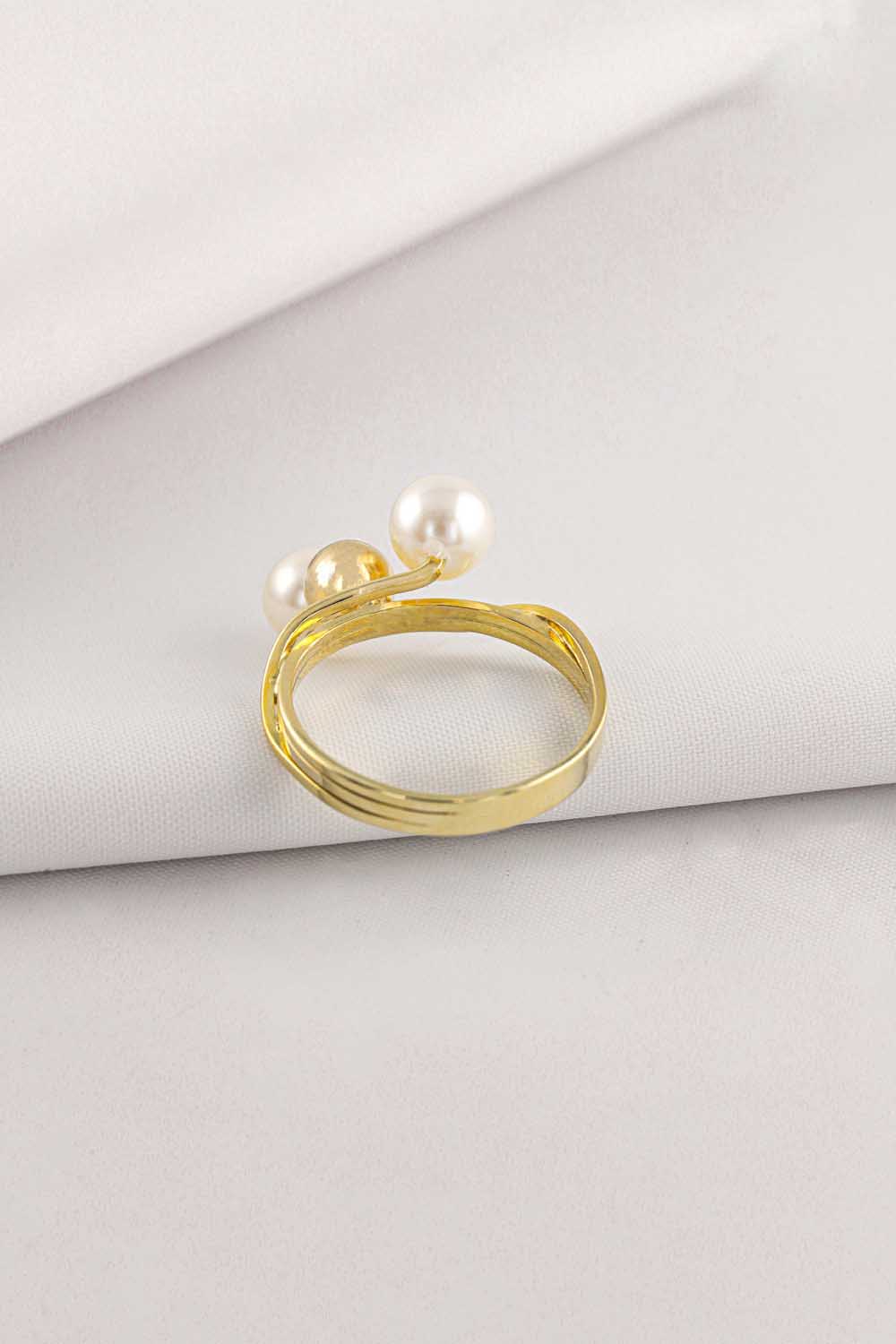 14 Ayar Altın Doğal İnci Taşlı Yüzük