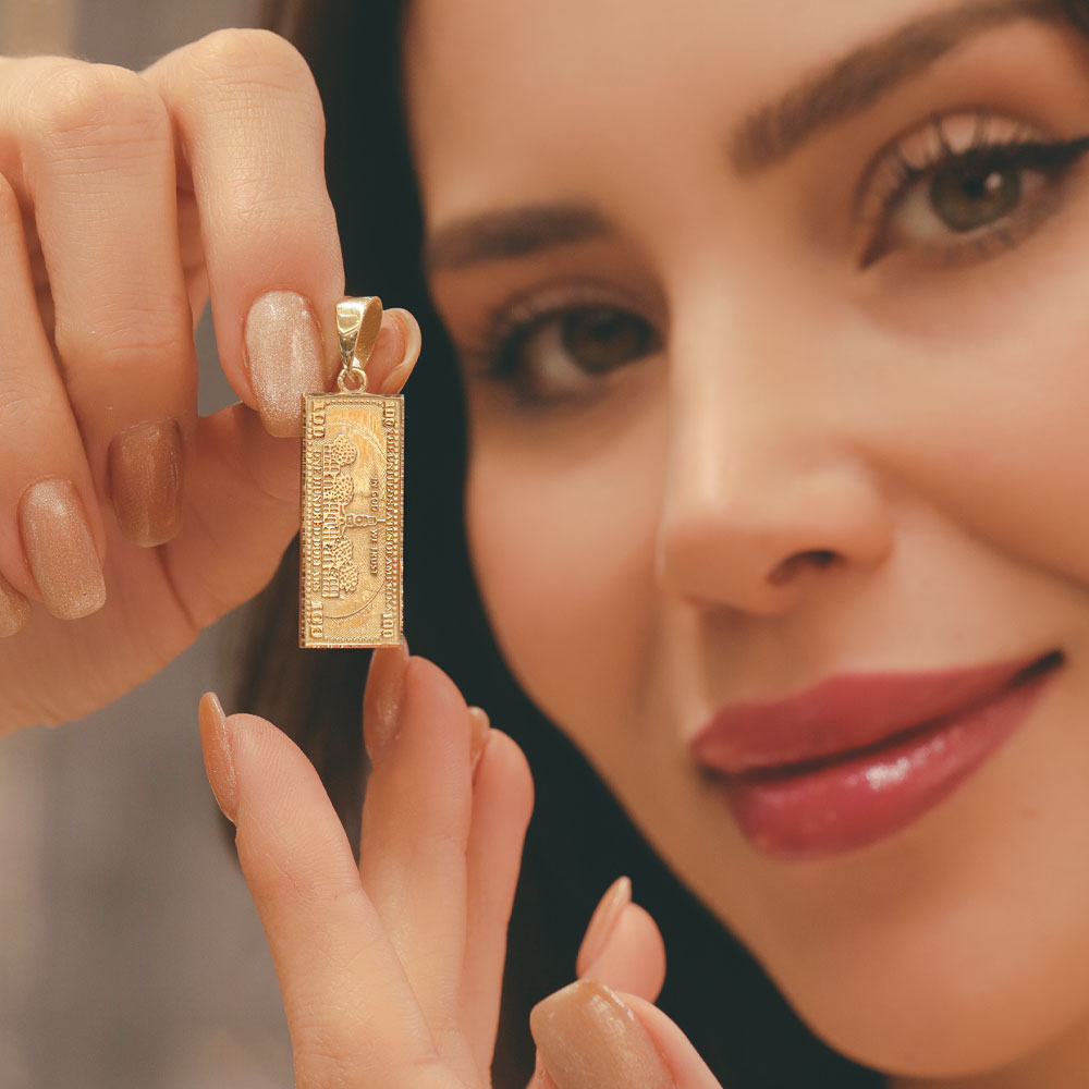 14 Ayar Altın Dolar Motifli Kolye Ucu