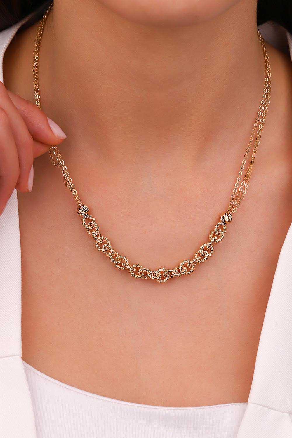 Dorika Kolye 14 Ayar Altın Dorika Zincir Kolye