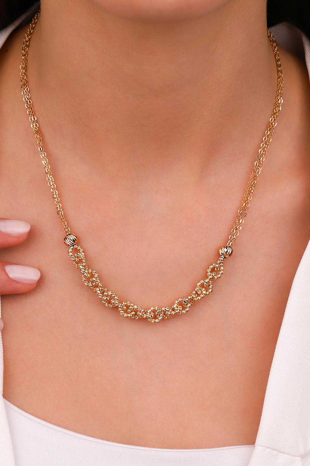 Dorika Kolye 14 Ayar Altın Dorika Zincir Kolye