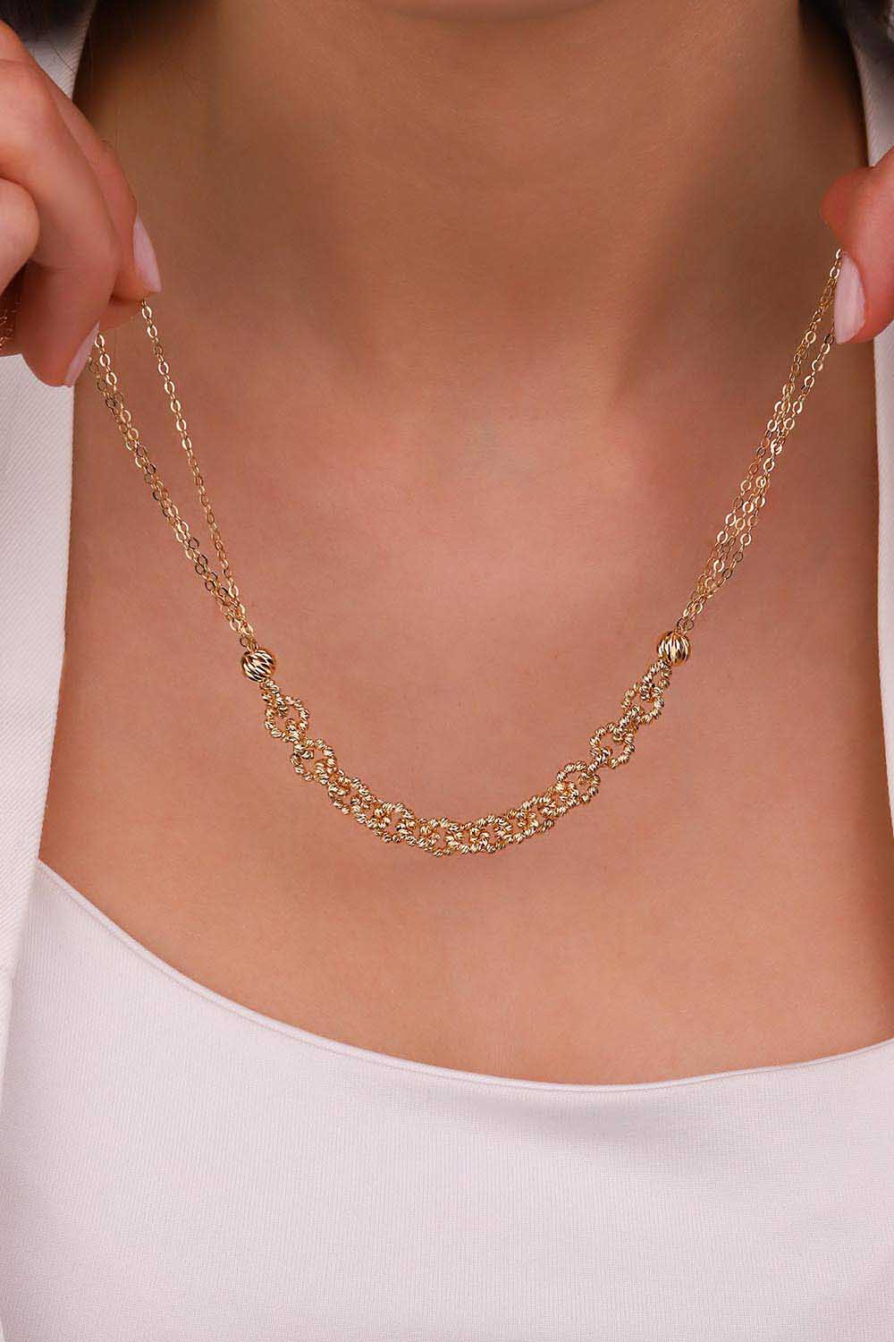 Dorika Kolye 14 Ayar Altın Dorika Zincir Kolye