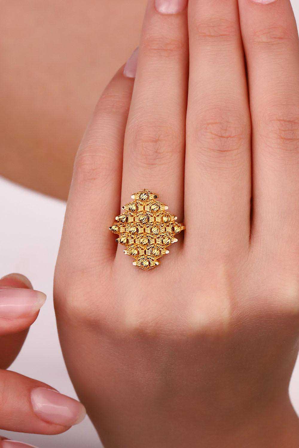 Özel Tasarım Yüzük 14 Ayar Altın Dorikalı Fantezi Yüzük