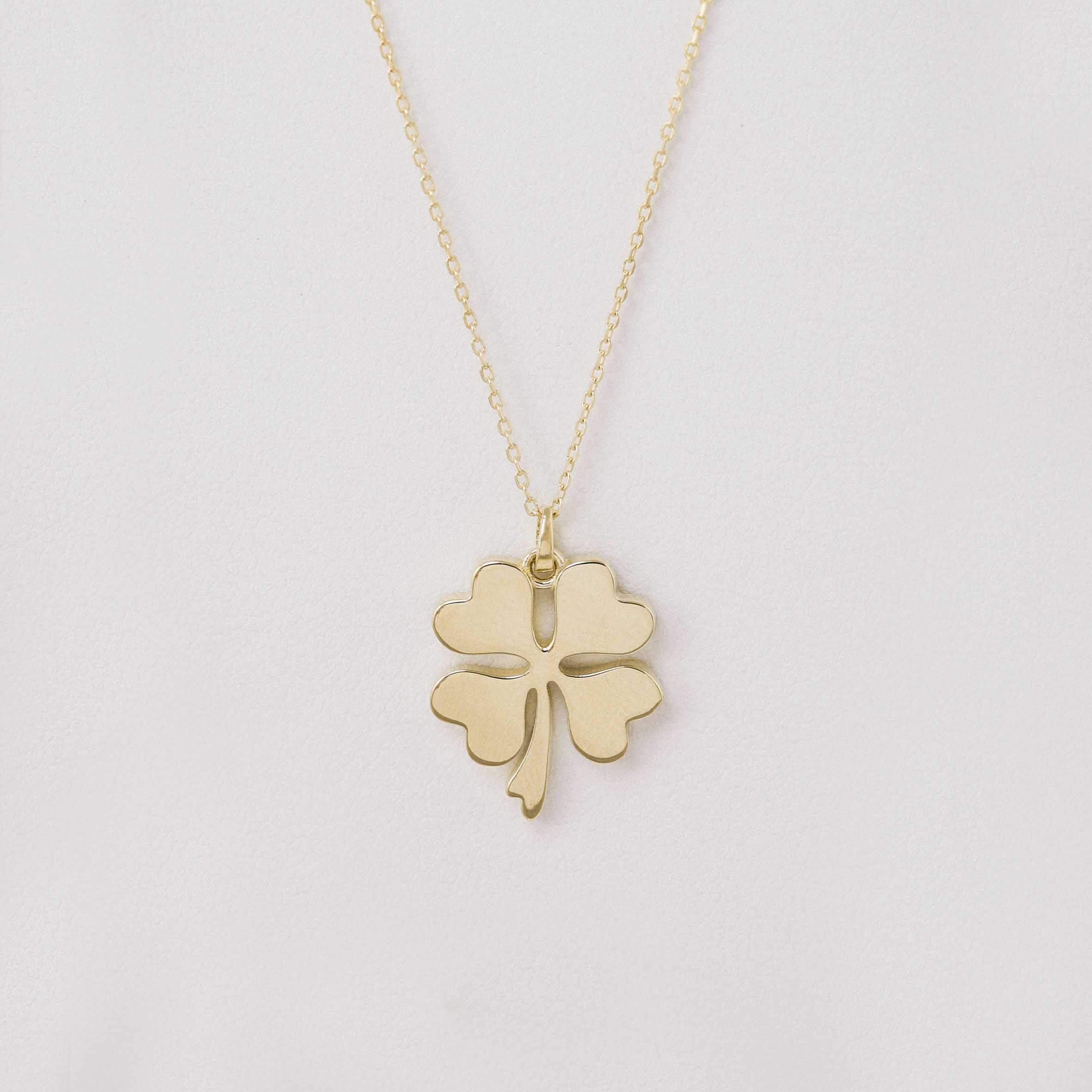 14 Ayar Altın Dört Yapraklı Yonca Kolye