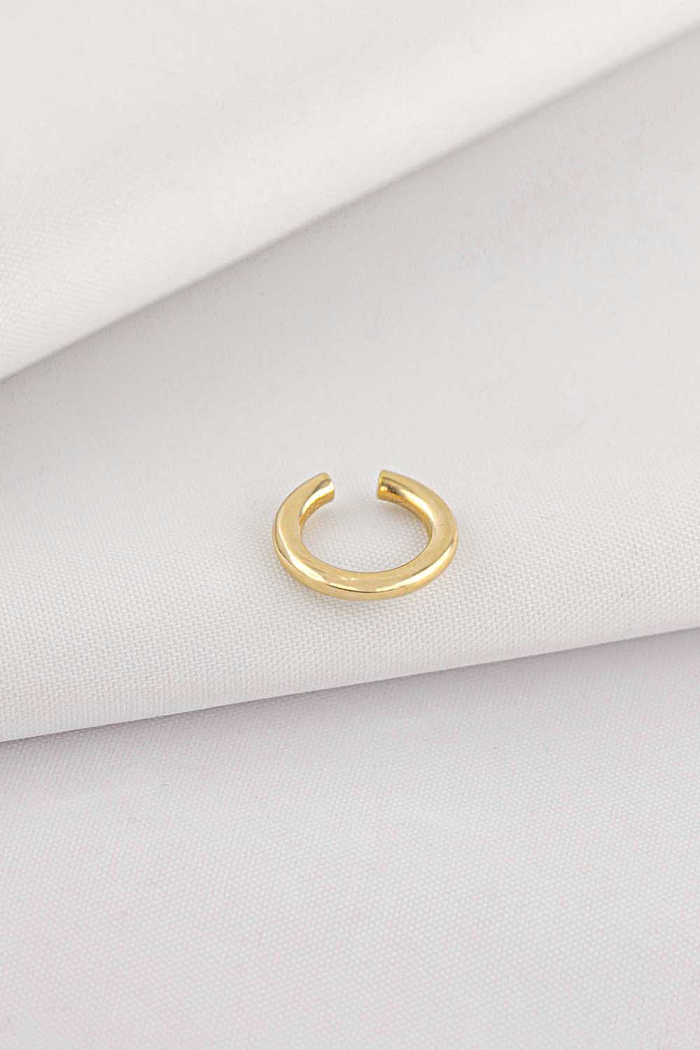 14 Ayar Altın Düz Halka Küpe