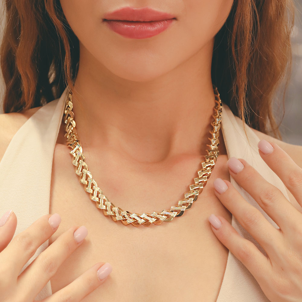 14 Ayar Altın Elmas Kalemli Zincir Model Kolye