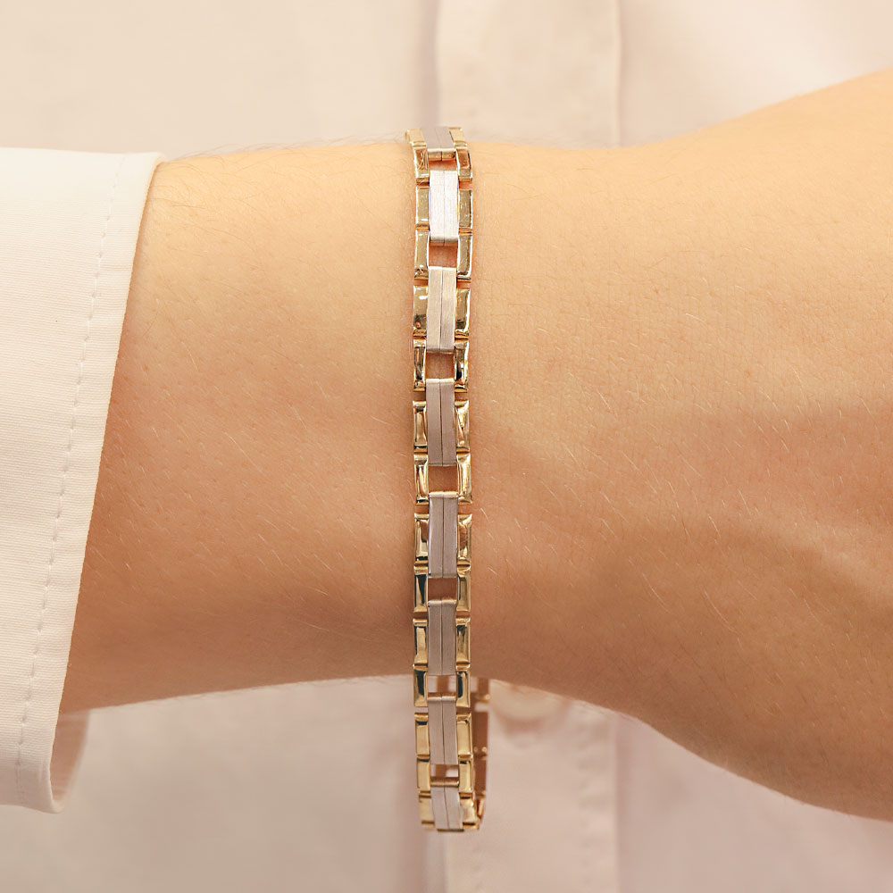 14 Ayar Altın Erkek Tasarım Bileklik