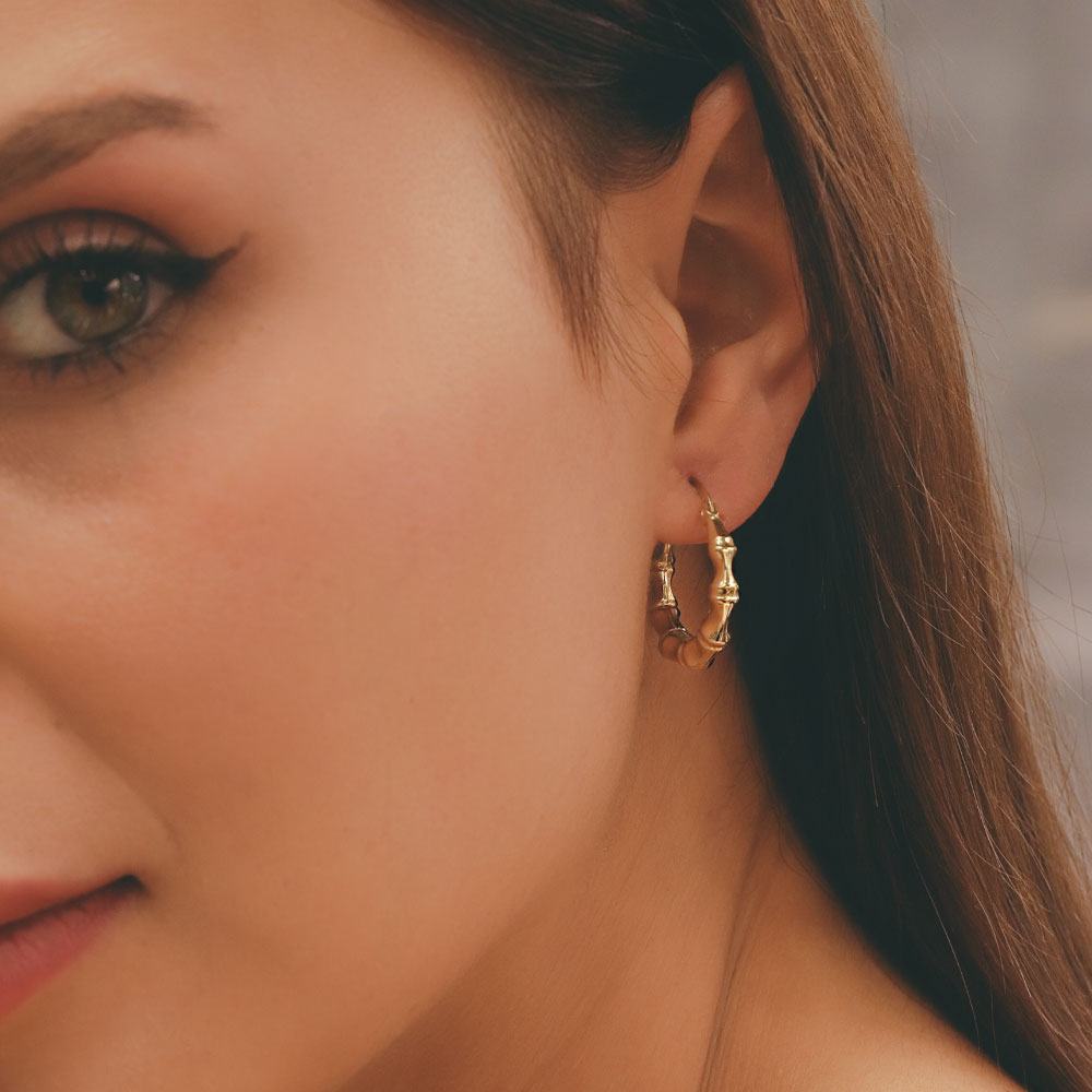 14 Ayar Altın Fantezi Halka Küpe