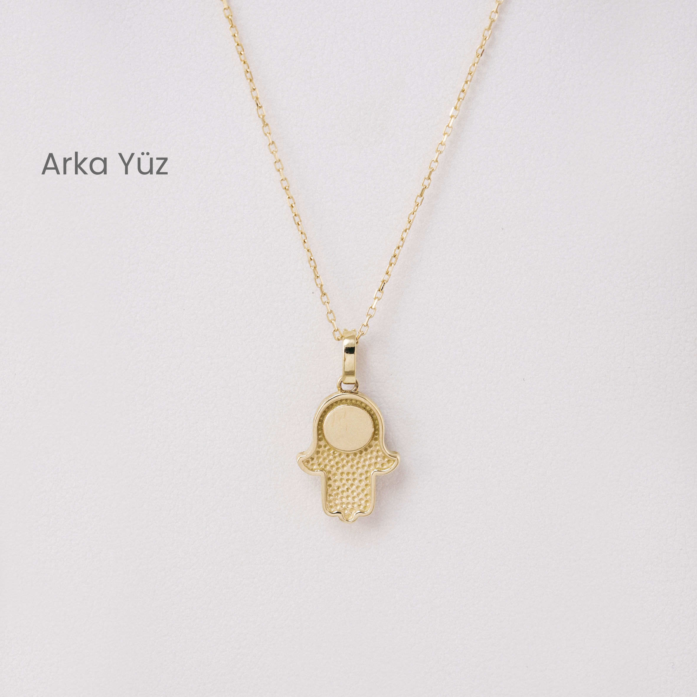 14 Ayar Altın Fatma Ana Eli Kolye