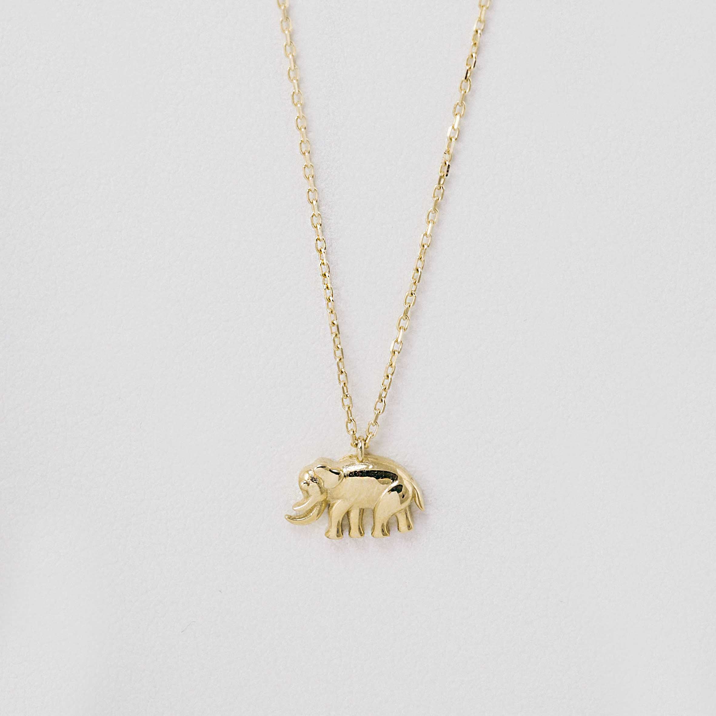 14 Ayar Altın Fil Figürlü Kolye