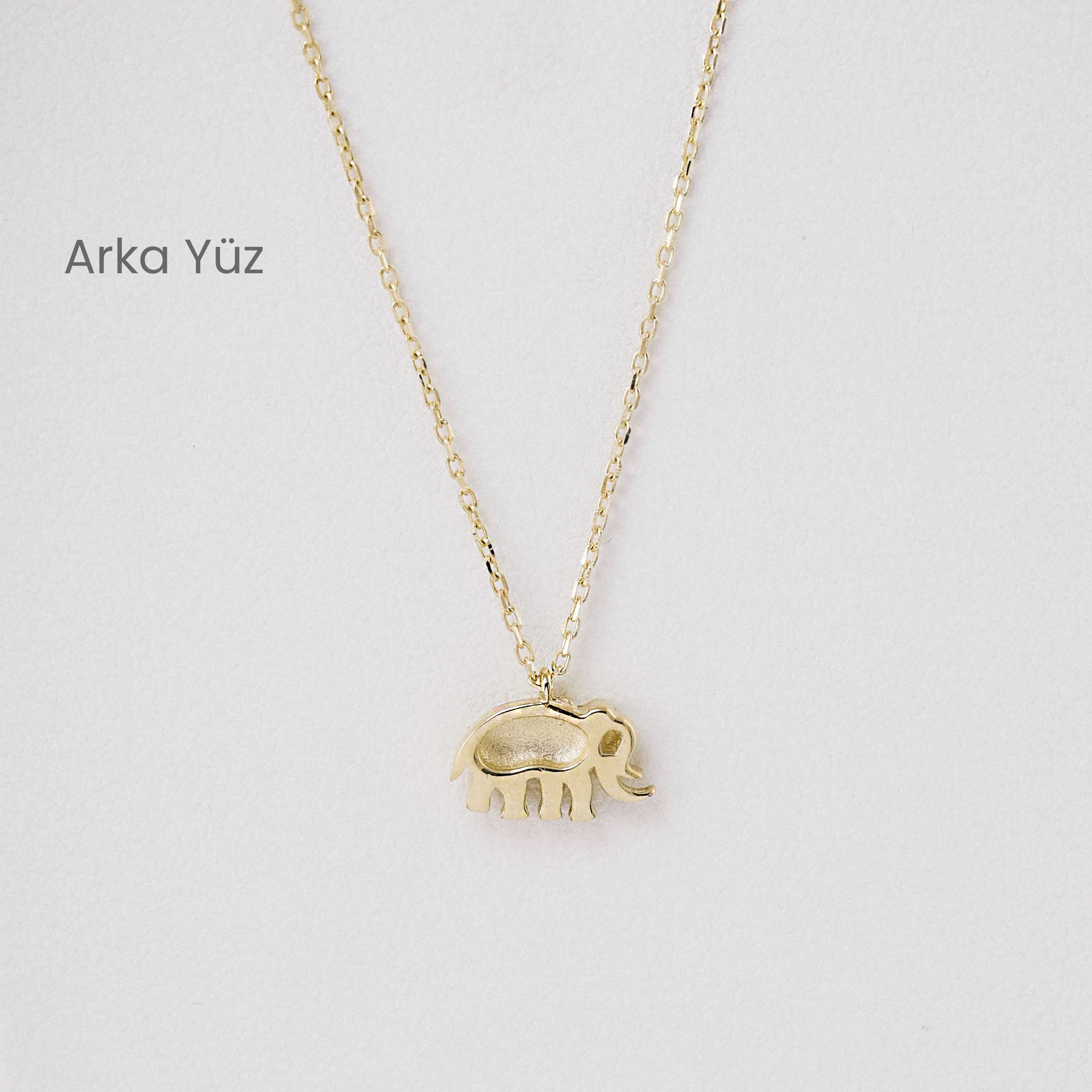 14 Ayar Altın Fil Figürlü Kolye